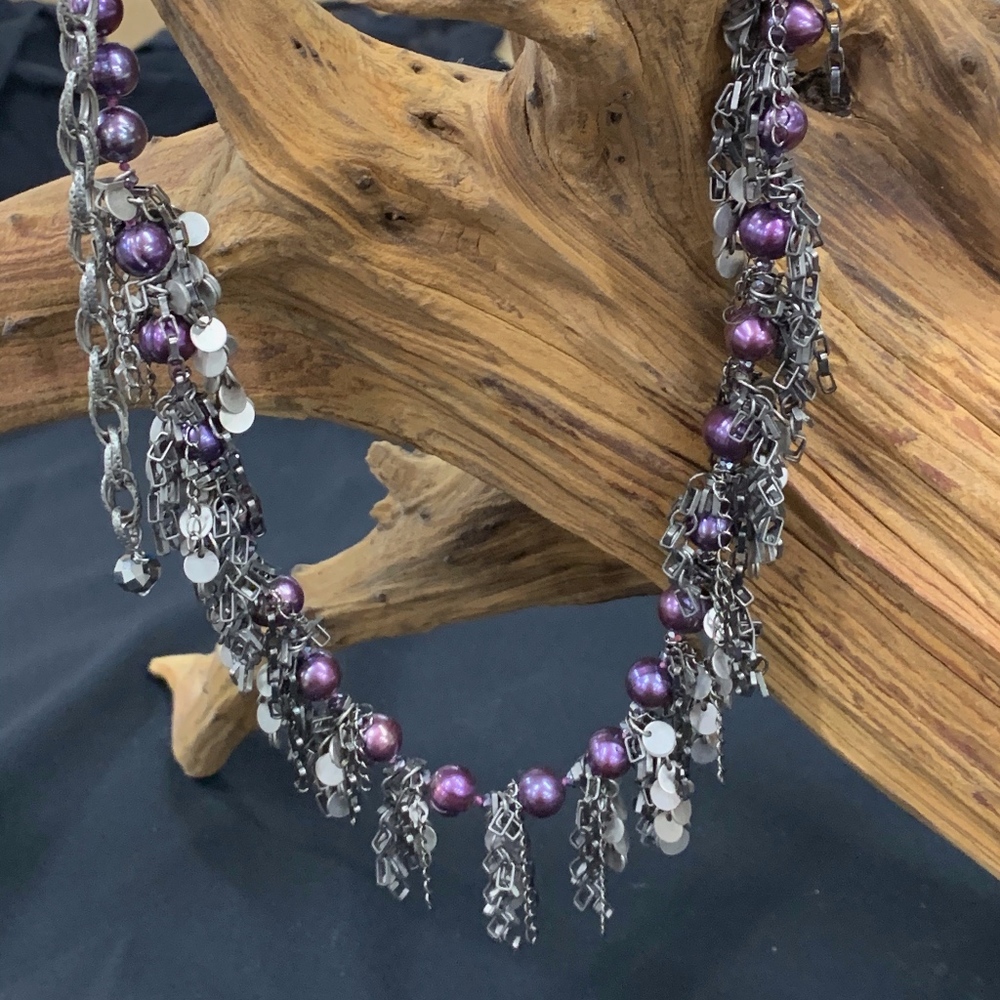 Designer Pearl Silver Necklace